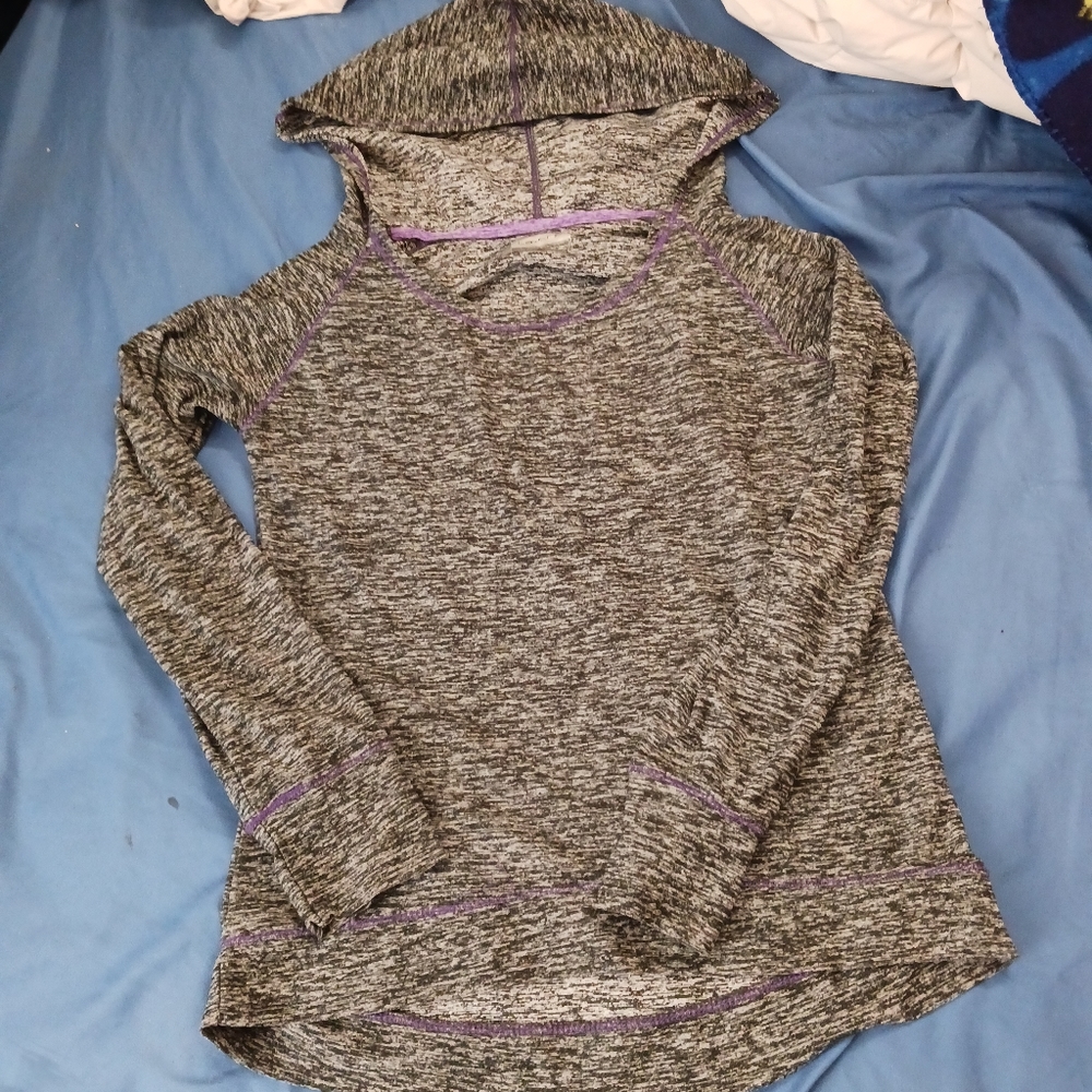 Grey Layer 8 hooded top in a large